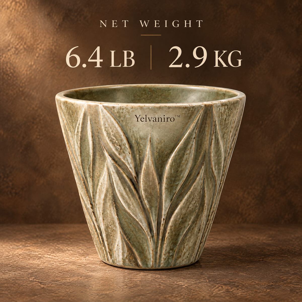 Yelvaniro™ Textured Botanical Accent Pot