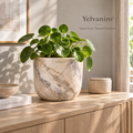 Yelvaniro™ Marble Texture Indoor Plant Pot