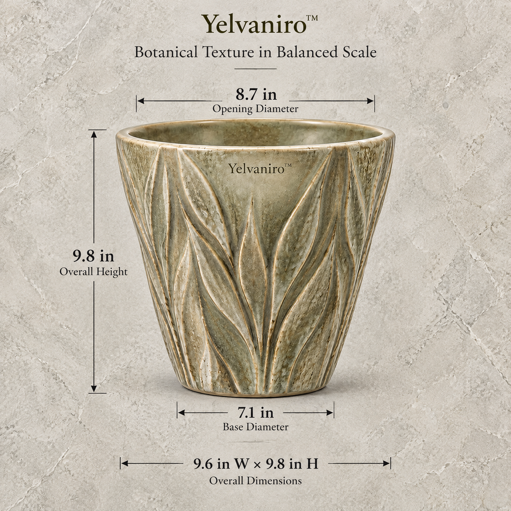 Yelvaniro™ Textured Botanical Accent Pot