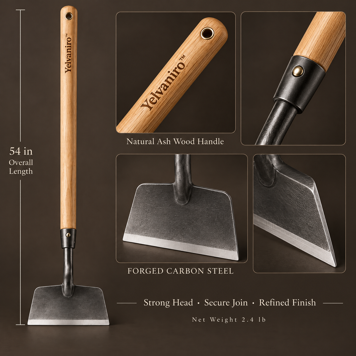 Yelvaniro™ Heavy-Duty Garden Hoe