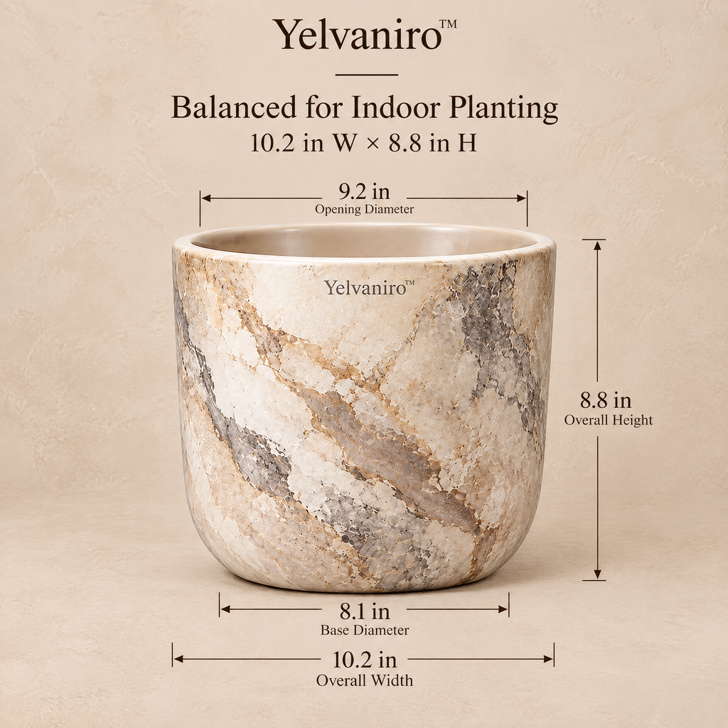 Yelvaniro™ Marble Texture Indoor Plant Pot