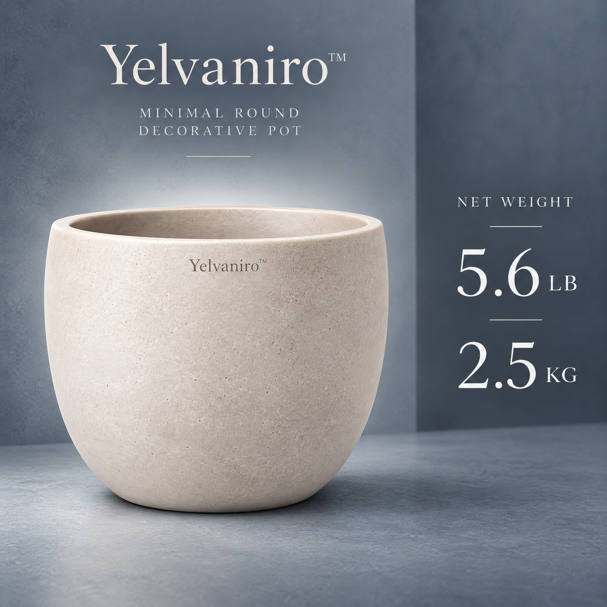 Yelvaniro™ Minimal Round Decorative Pot