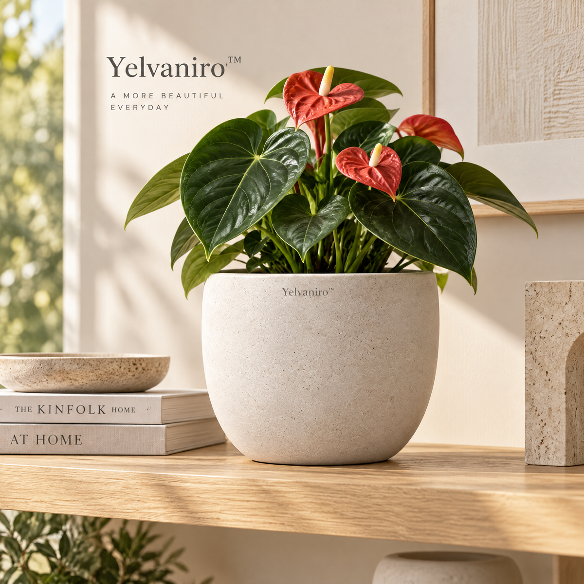 Yelvaniro™ Minimal Round Decorative Pot