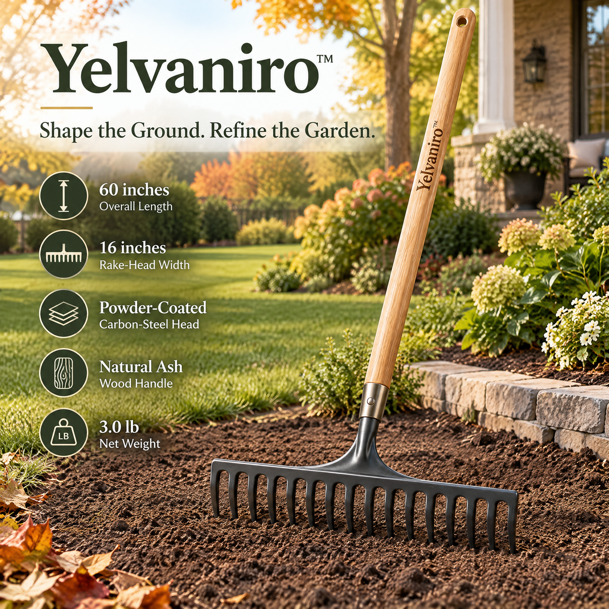 Yelvaniro™ Multi-Purpose Garden Rake