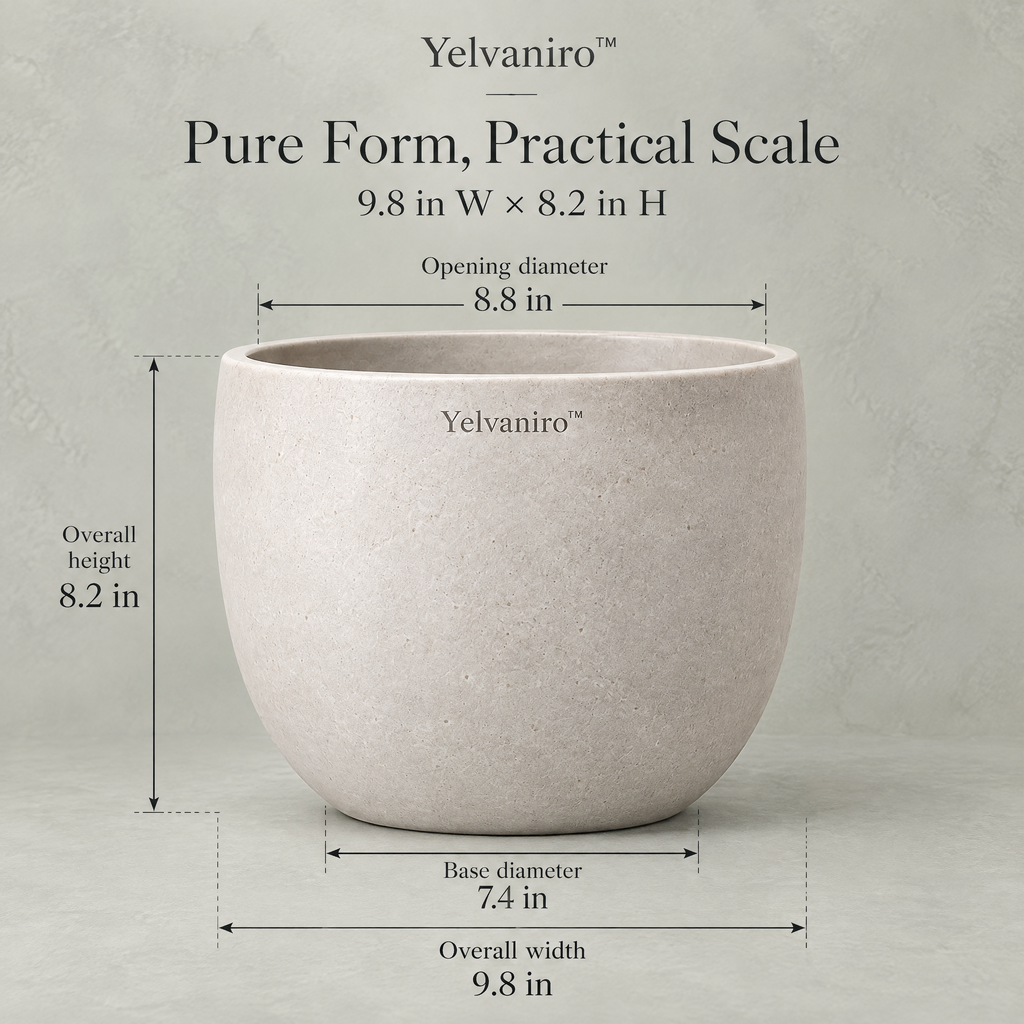 Yelvaniro™ Minimal Round Decorative Pot