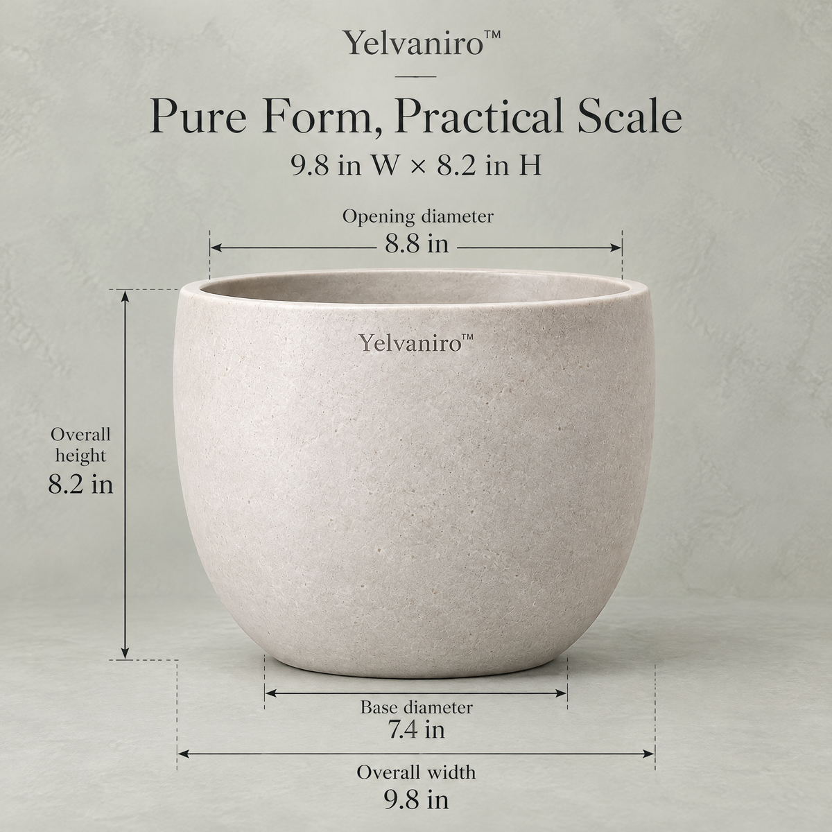 Yelvaniro™ Minimal Round Decorative Pot