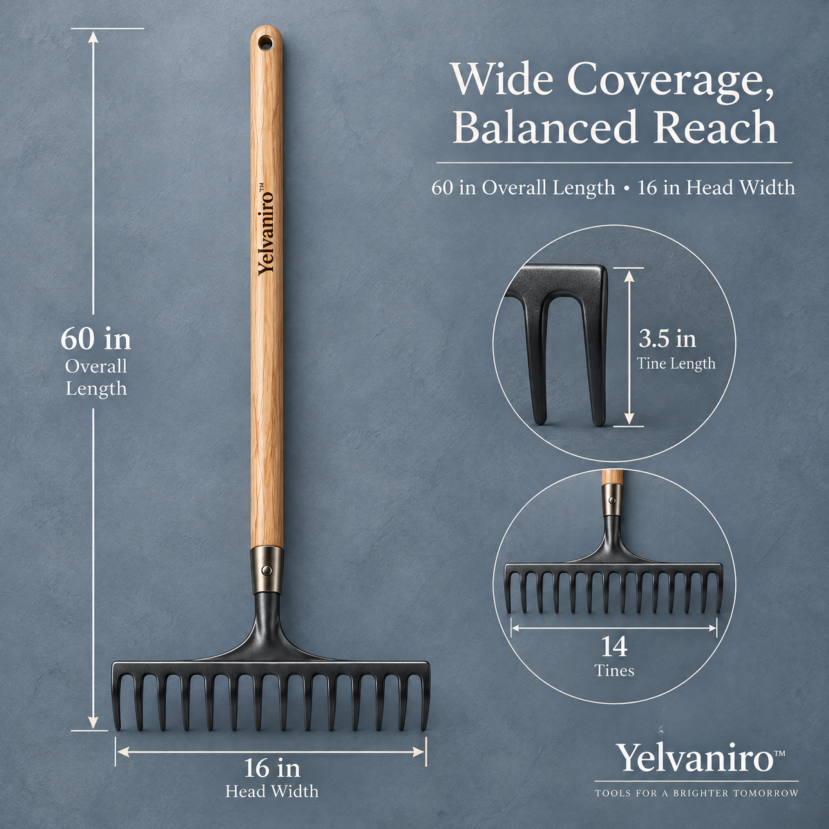 Yelvaniro™ Multi-Purpose Garden Rake