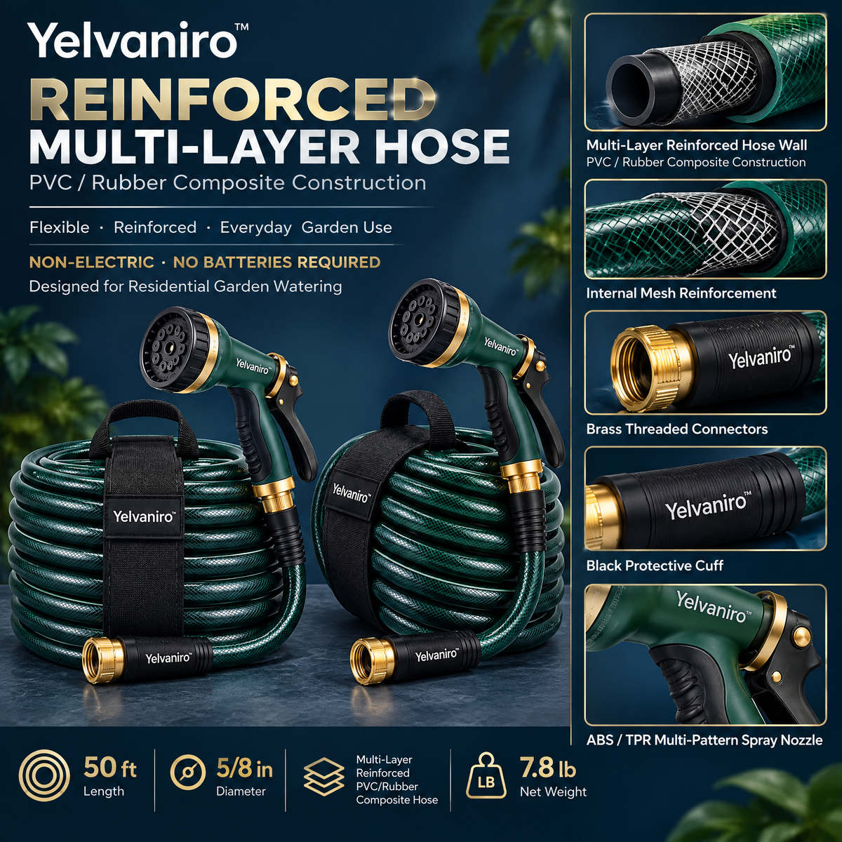 Yelvaniro™ Reinforced Garden Hose Set
