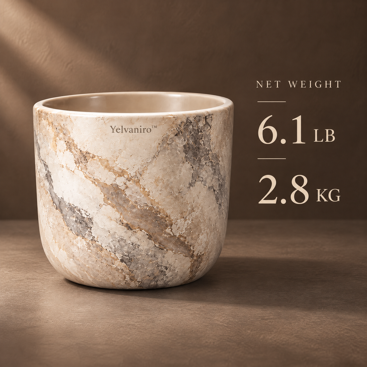 Yelvaniro™ Marble Texture Indoor Plant Pot