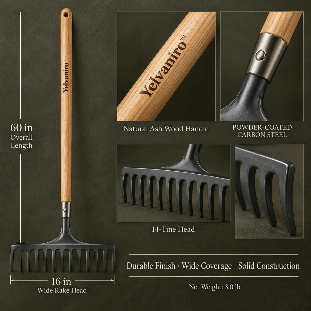 Yelvaniro™ Multi-Purpose Garden Rake